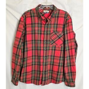 MAGELLAN Outdoors Button Up Flannel Shirt Men's Size 2XL Red Plaid Canyon Creek